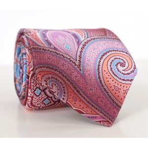 Robert Graham 100% Silk Neckie Tie Multicolor Paisley Designer Long Satin USA
